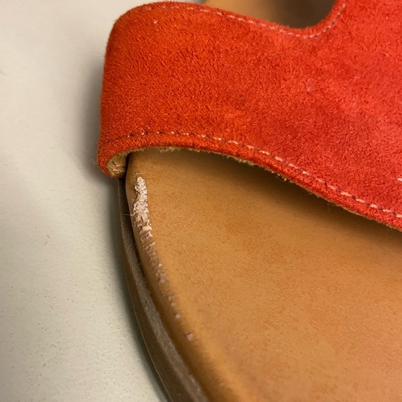 Denver Hayes burnt orange red leather suede comfort sandals women's size 8 - Picture 3 of 9
